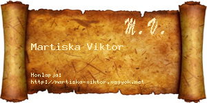 Martiska Viktor névjegykártya
